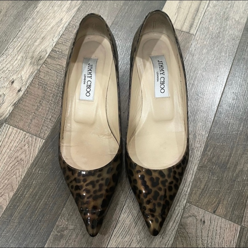 Jimmy Choo Patent Cheetah Print | Size 36